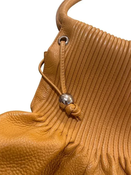 Bodhi wms handmade mustard leather large hobo shoulder bag 13'x13" SKU 10,014 - Picture 4 of 16